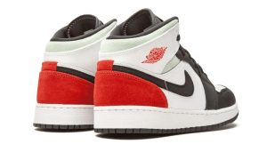 Air Jordan 1 Mid SE White Black Red Spruce (GS)