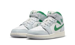 Air Jordan 1 Mid White Pure Platinum Pine Green (GS)