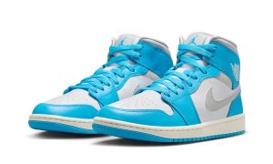 Air Jordan 1 Mid Dark Powder Blue White Sail Neutral Grey (W)