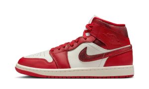 Air Jordan 1 Mid SE Red Cracked Leather (W)