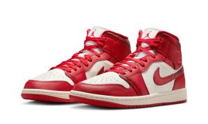 Air Jordan 1 Mid SE Red Cracked Leather (W)
