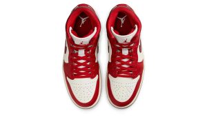 Air Jordan 1 Mid SE Red Cracked Leather (W)