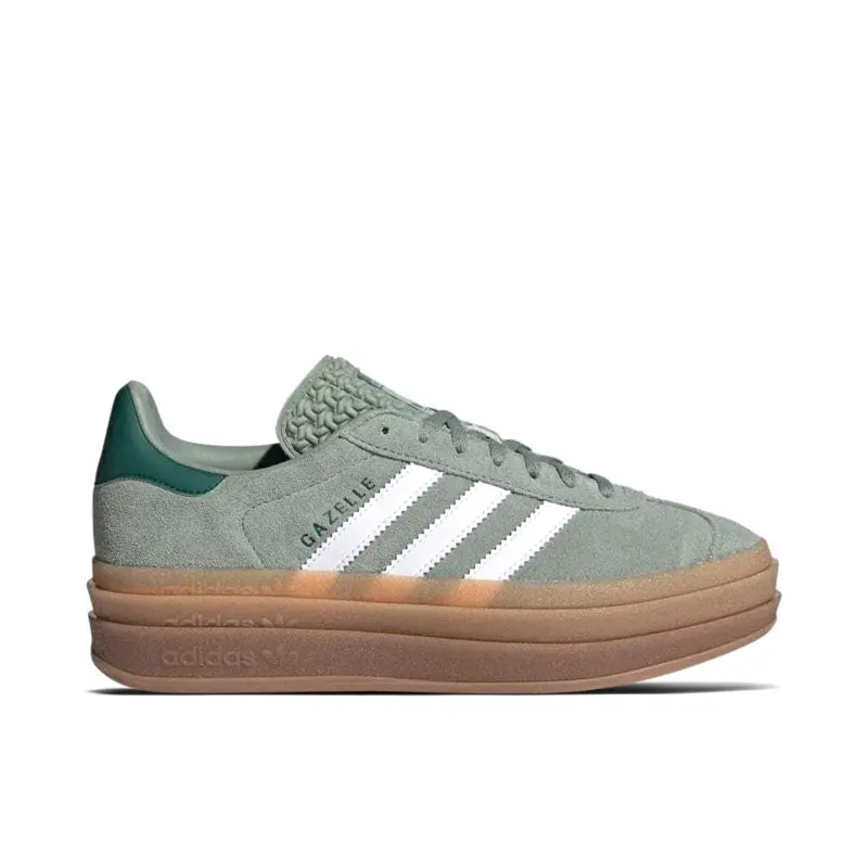 Adidas Gazelle Bold Silver Green Gum (Womens)