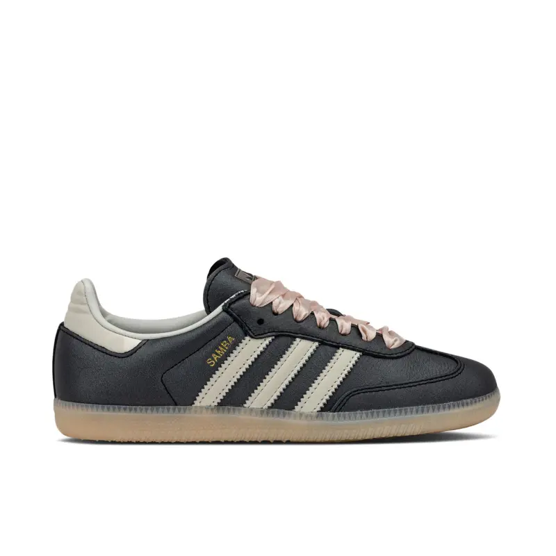 Adidas Samba OG Black Pink Ribbon Laces (Womens)