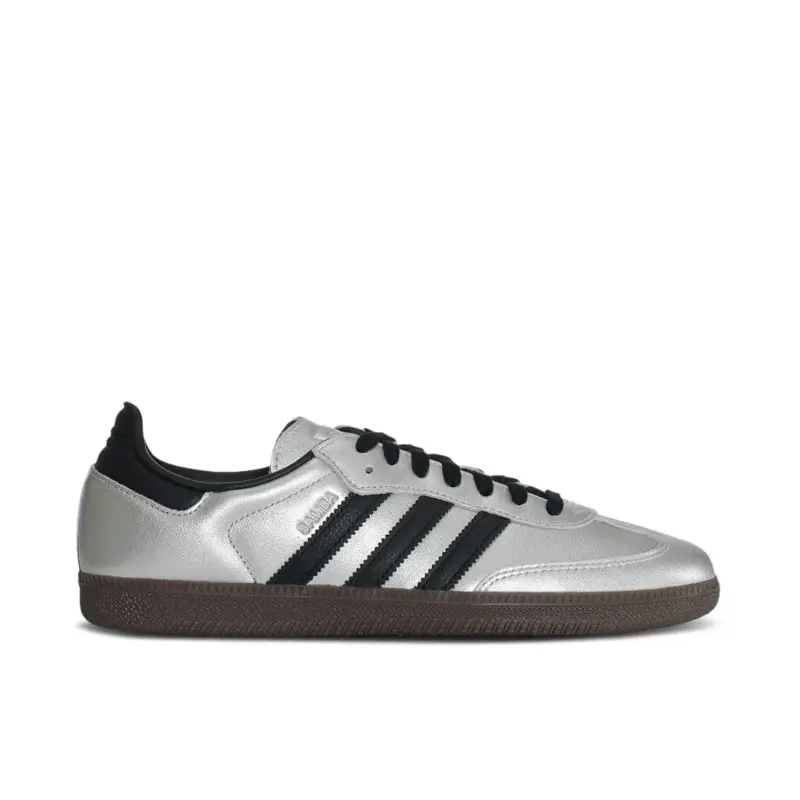 Adidas Samba OG Silver Metallic Black Gum (Womens)