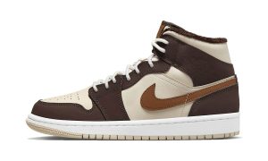 Air Jordan 1 Mid Brown Fleece Cream Dark Chocolate (W)