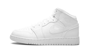 Air Jordan 1 Mid Triple White (GS)