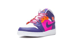 Air Jordan 1 Mid Fire Pink Barely Grape (GS)