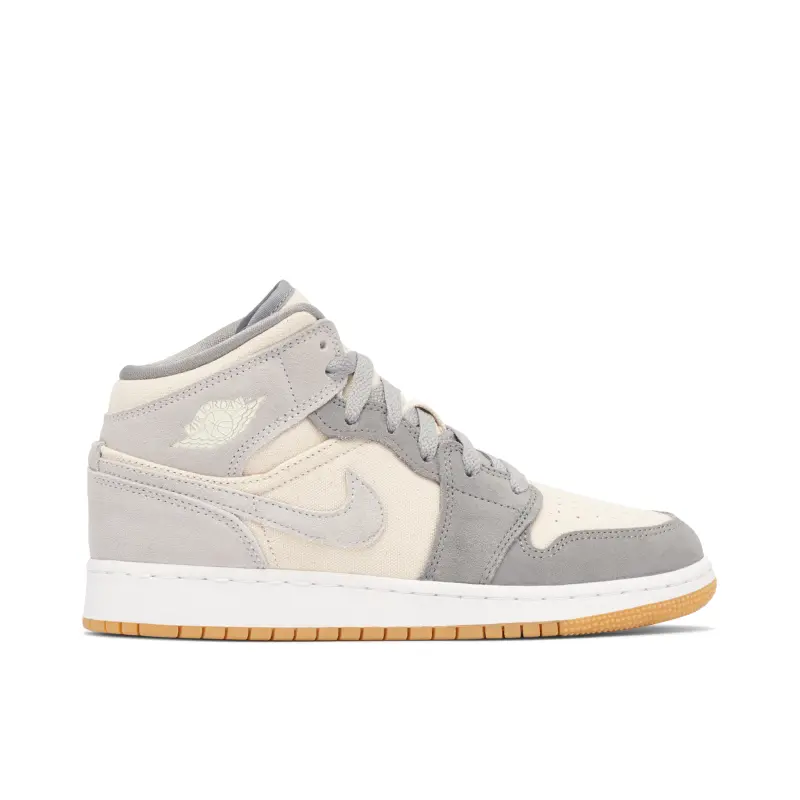 Air Jordan 1 Mid SE Coconut Milk Grey (GS)