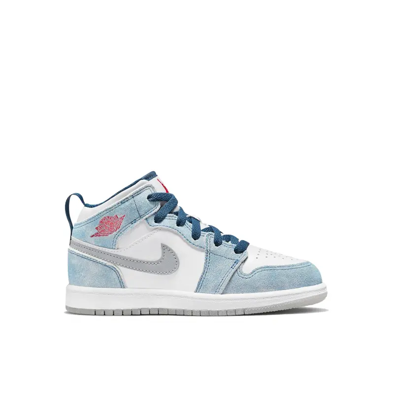 Air Jordan 1 Mid SE French Blue Fire Red (PS)