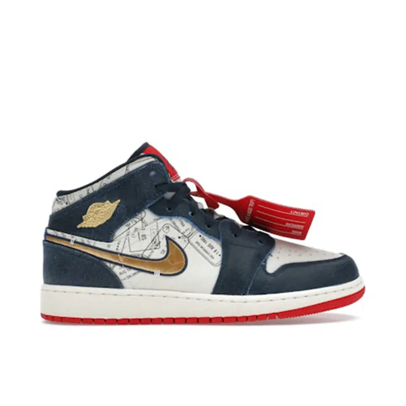 Air Jordan 1 Mid SE Take Flight Gold Swoosh (GS)