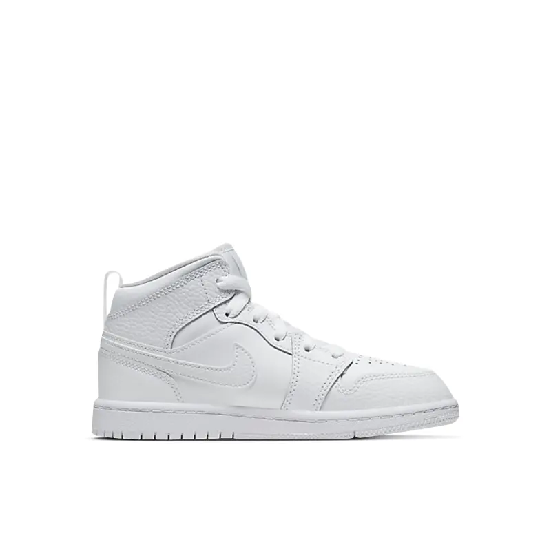 Air Jordan 1 Mid Triple White (PS)