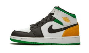 Air Jordan 1 Mid SE White Laser Orange Lucky Green (GS)