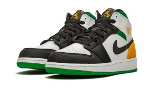 Air Jordan 1 Mid SE White Laser Orange Lucky Green (GS)