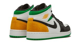 Air Jordan 1 Mid SE White Laser Orange Lucky Green (GS)