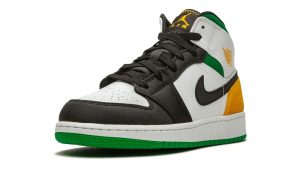 Air Jordan 1 Mid SE White Laser Orange Lucky Green (GS)