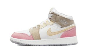 Air Jordan 1 Mid White Pink Tan (GS)