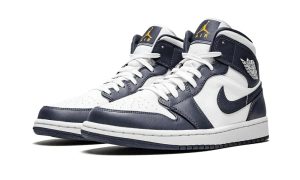 Air Jordan 1 Mid White Metallic Gold Obsidian