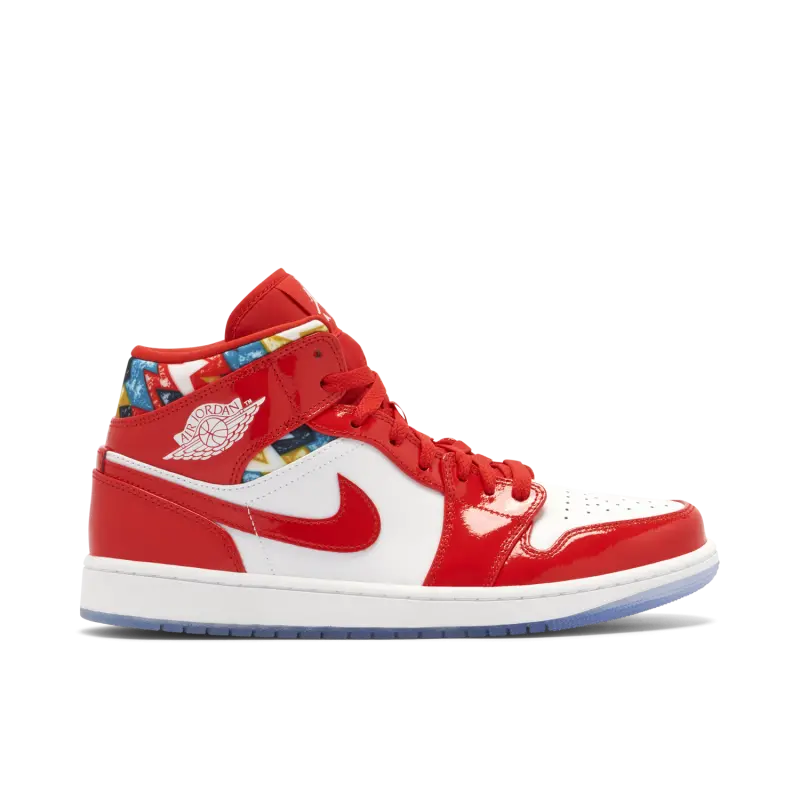 Air Jordan 1 Mid Barcelona Sweater Red Patent