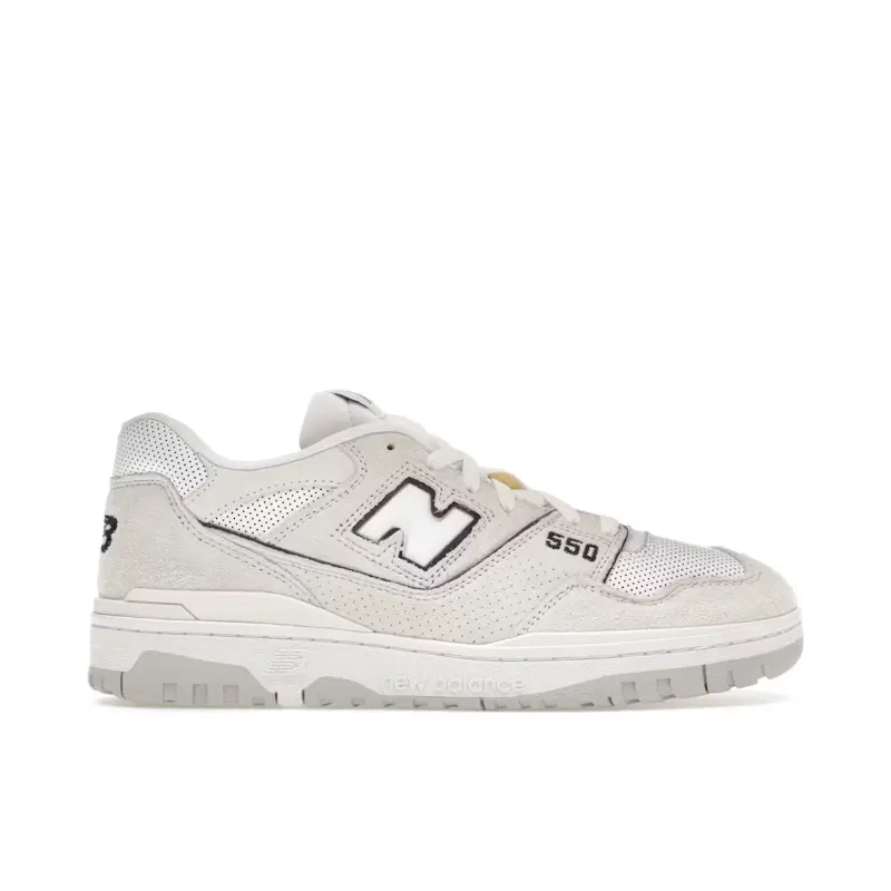 New Balance 550 White Perforated Leather Black