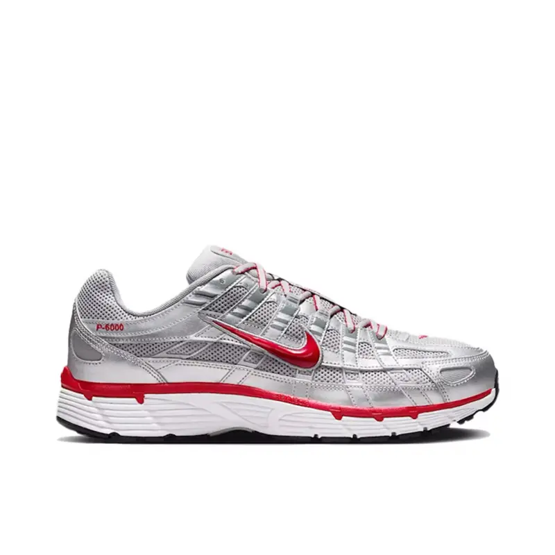 Nike P-6000 Metallic Silver Gym Red